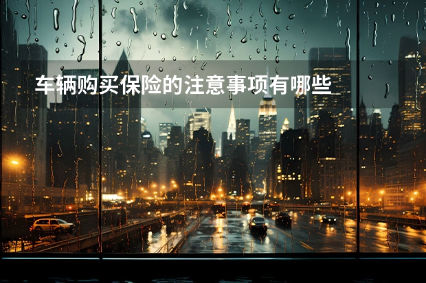 车辆购买保险的注意事项有哪些
