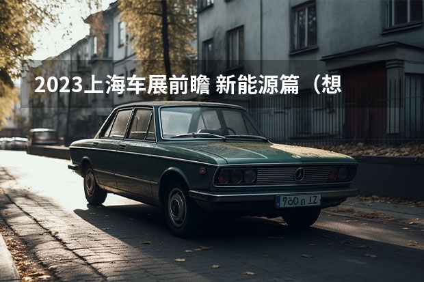 2023上海车展前瞻 新能源篇（想在周末逛上海，有没有适合懒人、能少走路的citywalk推荐？）