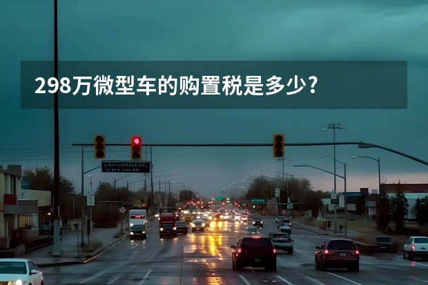 2.98万微型车的购置税是多少?