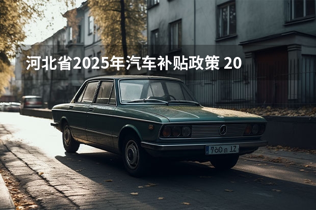河北省2025年汽车补贴政策 2025年汽车补贴新政