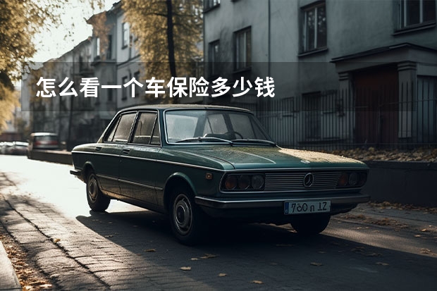 怎么看一个车保险多少钱