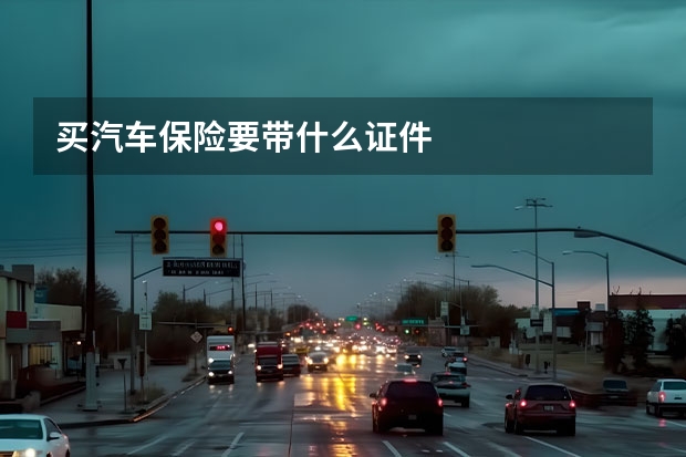 买汽车保险要带什么证件