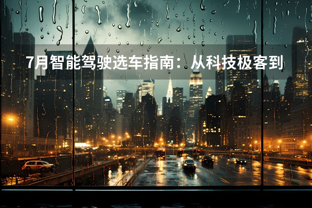 7月智能驾驶选车指南：从科技极客到家庭用户的差异化需求